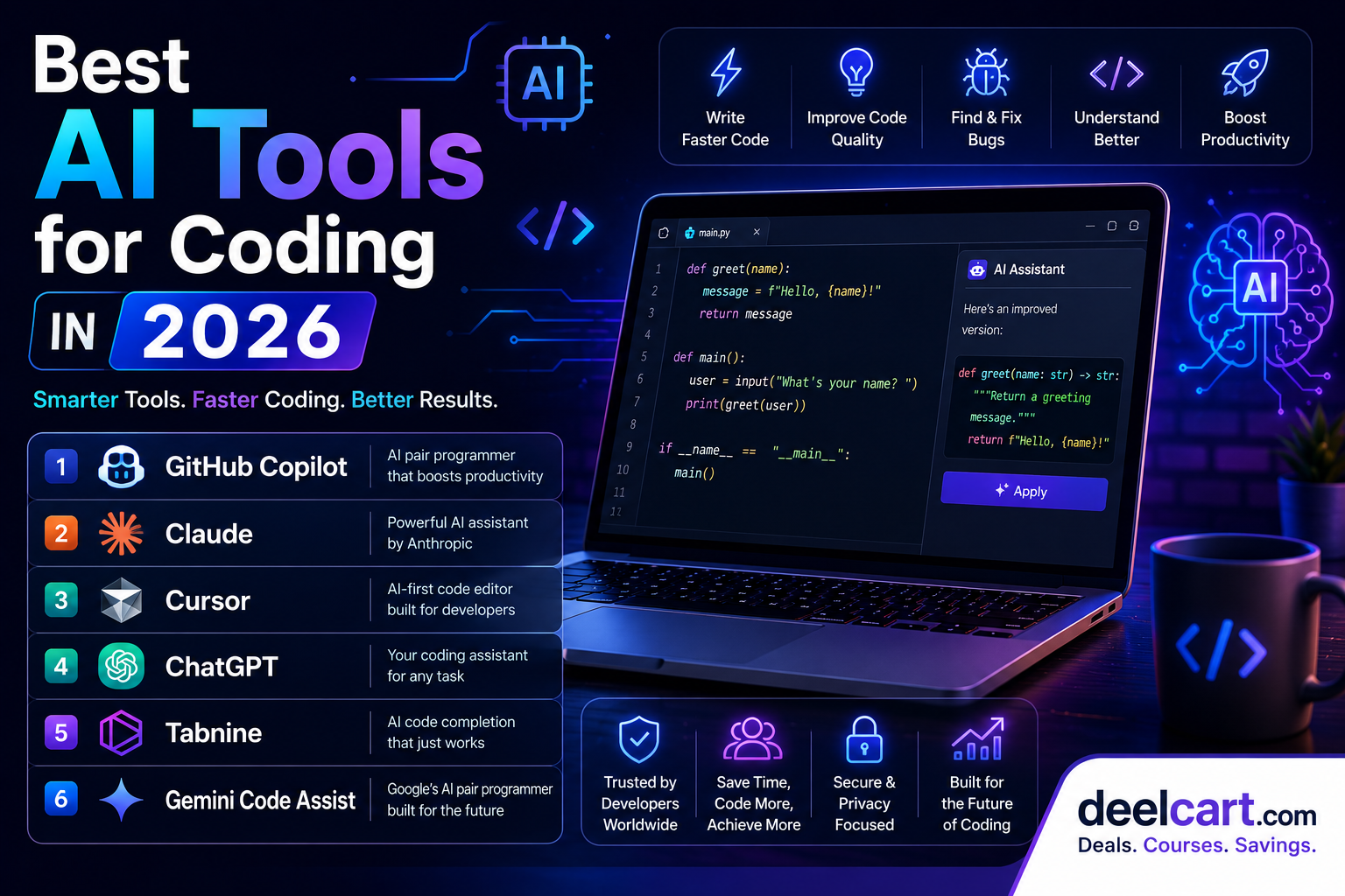 7 Best AI Coding Tools for Developers in 2026 (Compared)