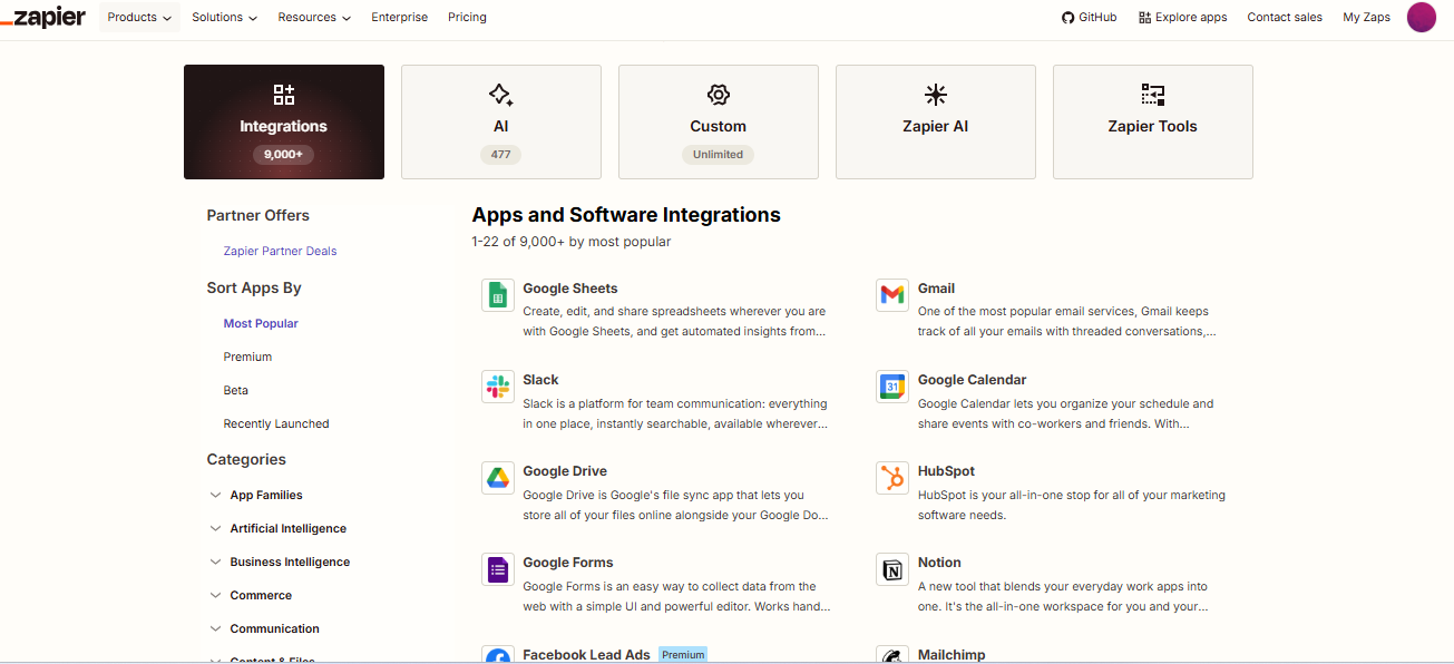 zapier App Integrations
